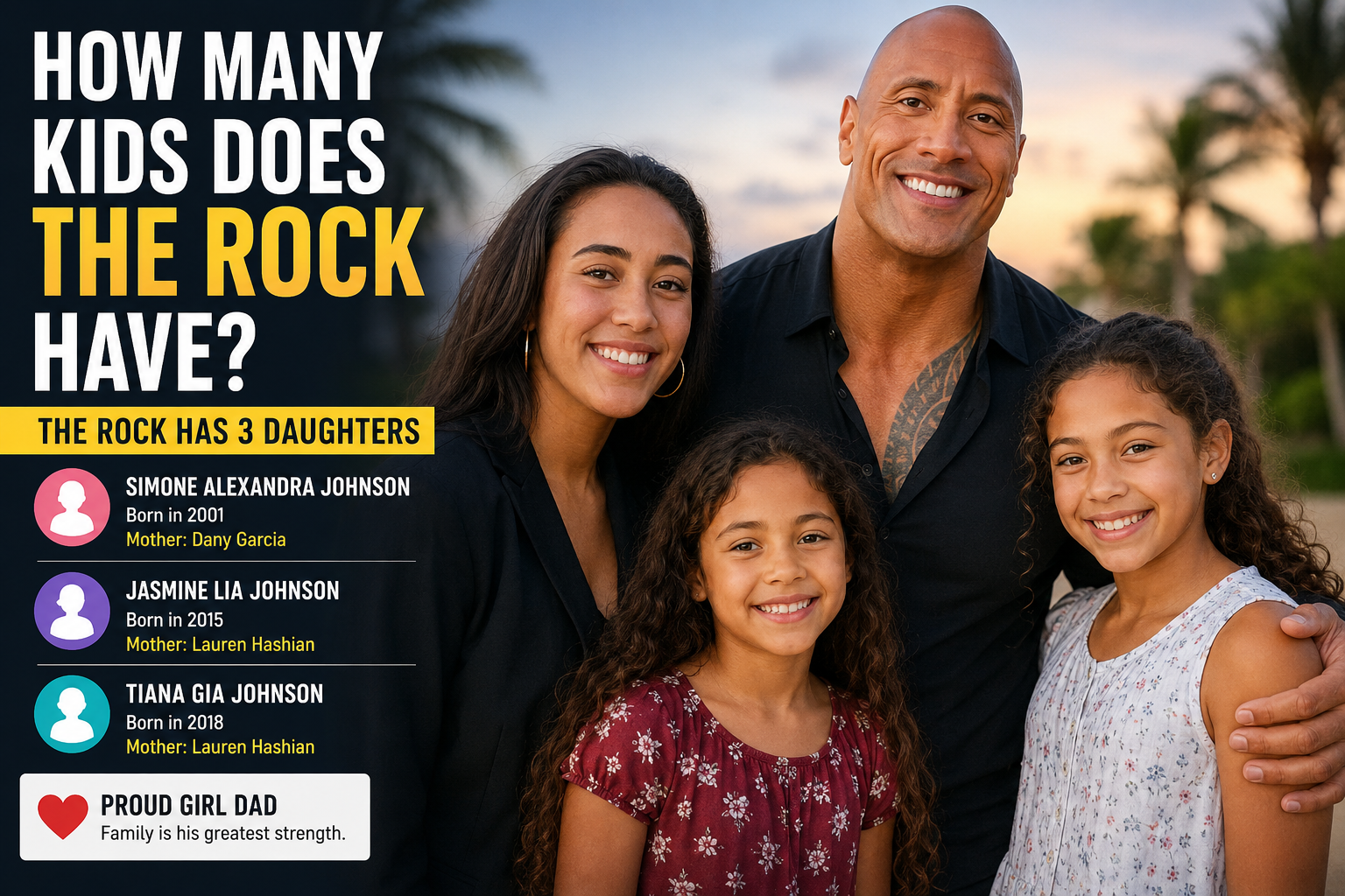 how many kids does the rock have