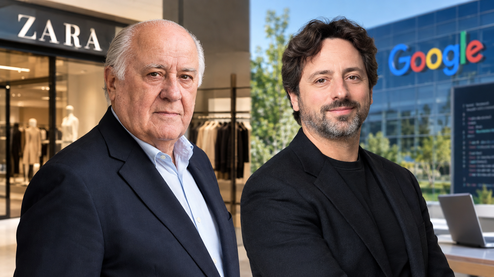 amancio ortega and sergey brin