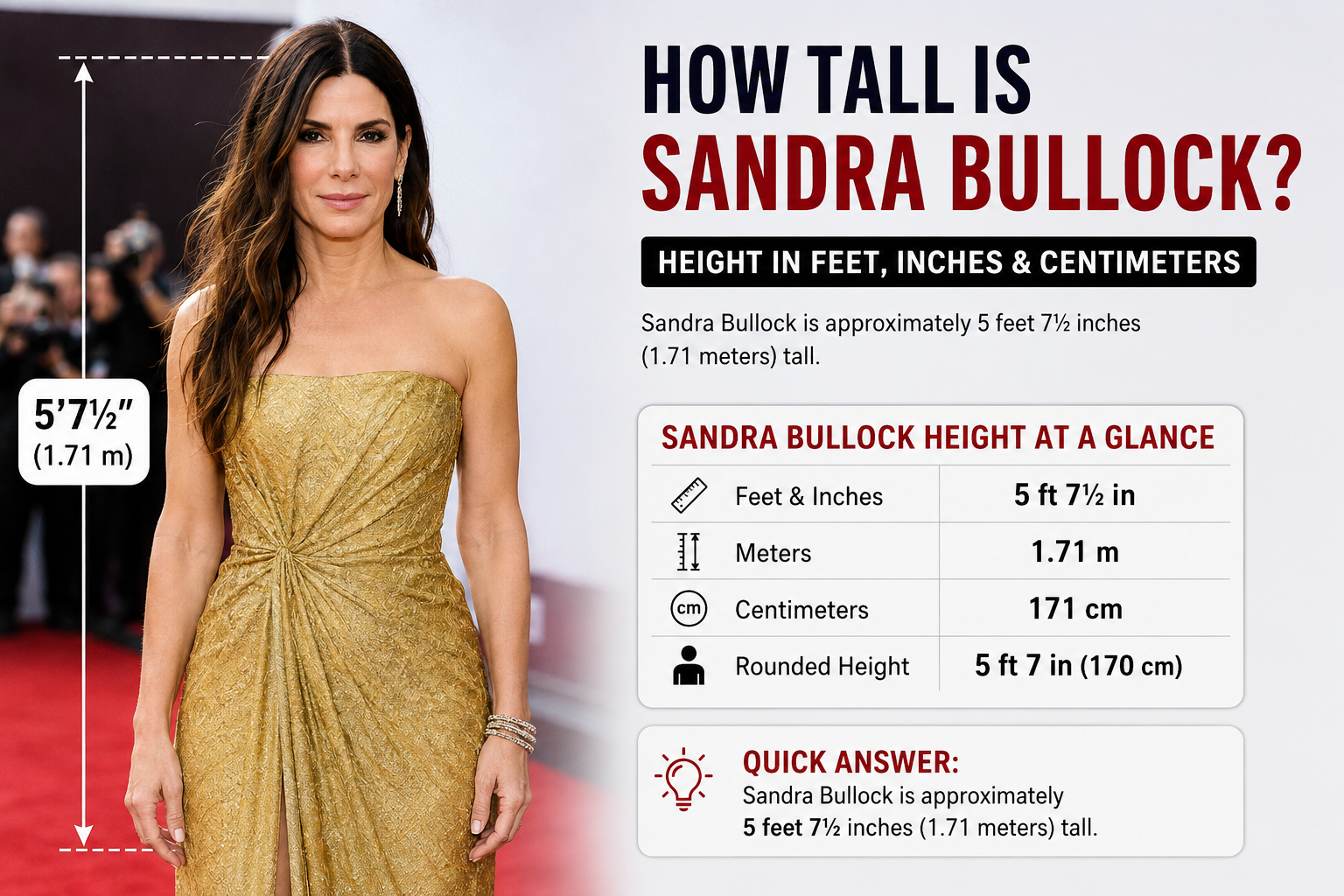 how tall is sandra bullock