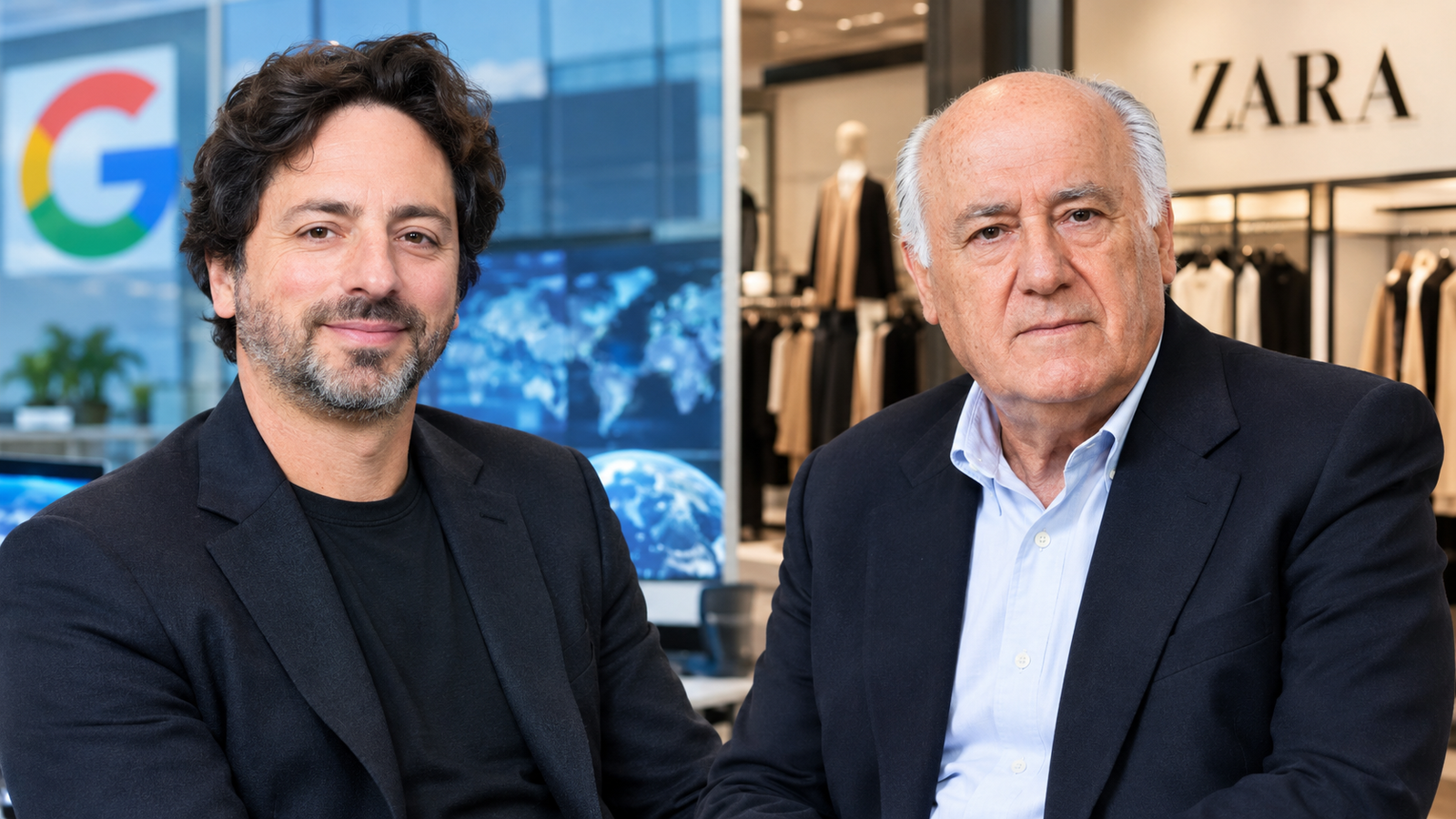 sergey brin and amancio ortega